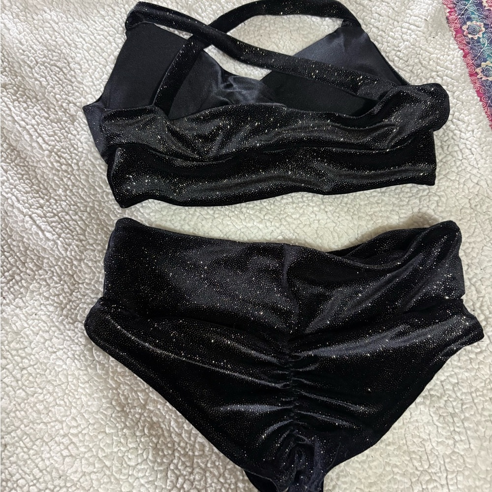 Black Glitter Pole Wear Set - Picture 2 of 3